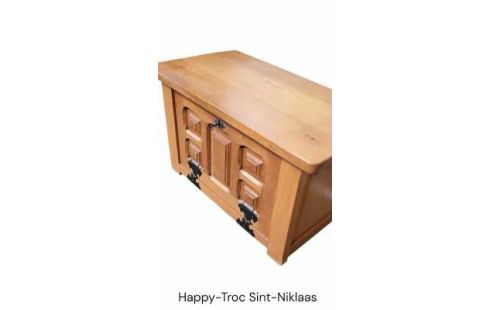 KISTE 1 NIEDRIG MASSIV EICHE KLAPP-