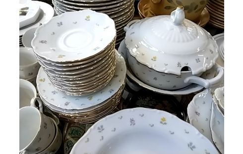 SERVICE VAISSELLE FLEURIS