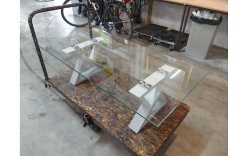 TABLE BASSE MÉTAL VERRE