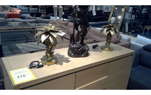 PAIRE DE LAMPES PALMIER DORÉ