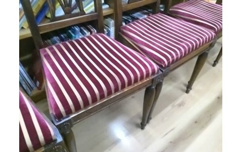 LOT DE 6 CHAISES BOIS ASSISE VELOURS