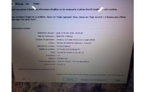 HP PAVILLON DV6 / WIN10 / I7 / 8GO RAM / 1 TO