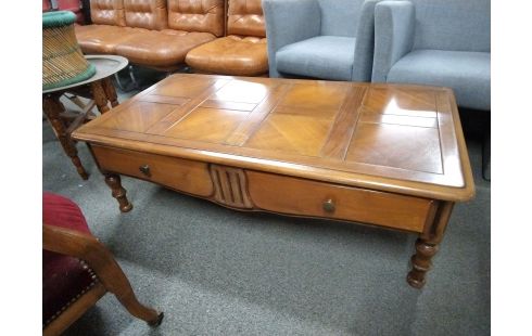 TABLE BASSE MERISIER 2 TIROIRS