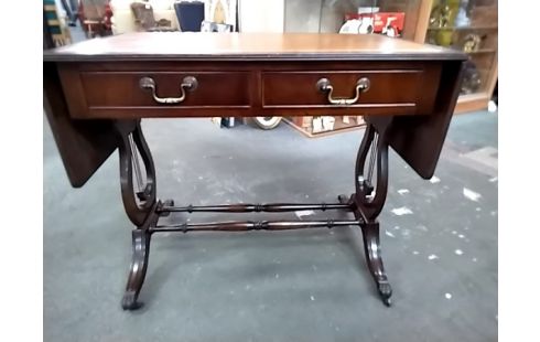 BUREAU STYLE ANGLAIS 2T PIEDS LYRES