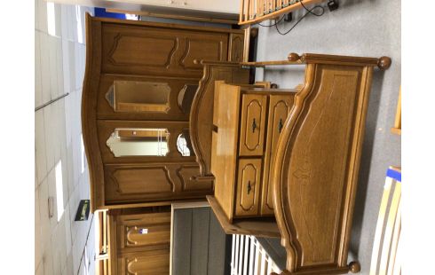 CHAMBRE A COUCHER COMPLETE CHENE MOYEN 140X200 4P COULISSANTE