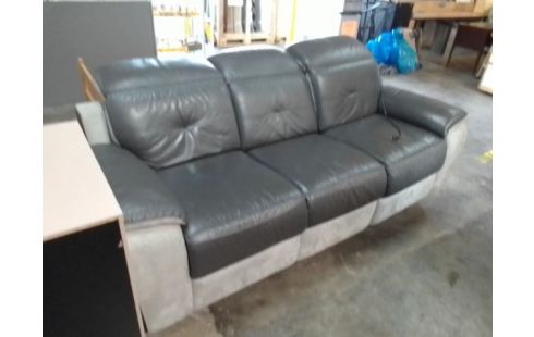 CANAPE 3 PLACES CUIR ALCANTARA ELECTRIQUE