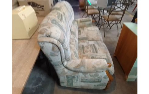 BANQUETTE 2 PLACES TISSU BOIS