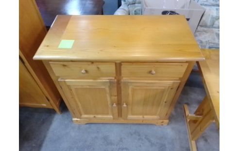 MEUBLE BAS PIN 2 PORTES 2 TIROIRS