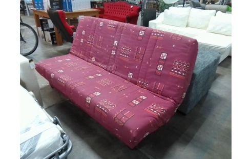 BANQUETTE CLIC CLAC CLIC CLAC TISSU ROUGE A MOTIF