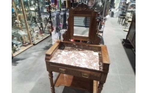 COIFFEUSE DESSUS MARBRE 1T + MIROIR