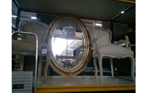 SPIEGEL OVAAL GOUDKL. BLOEMEN