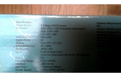 CAMERA NUMERIQUE LCD