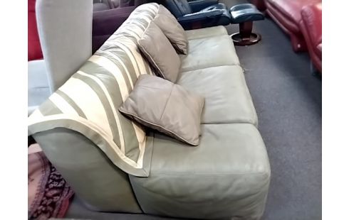 CANAPE Cuir vert vintagegerard guermonprez L190 cm