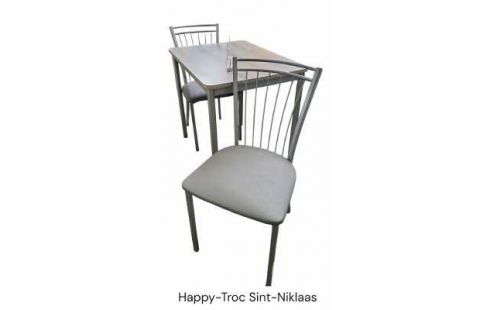 2 CHAISES, , CUISINE GRIS METAL SIMILI CUIR
