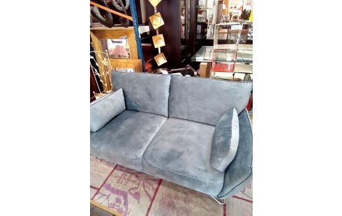 CANAPE MERACO MICROFIBRE .MODERNE BLEU COUSSIN