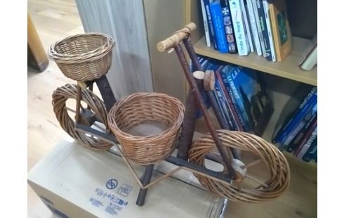 DECORATION VELO EN OSIER ET BOIS