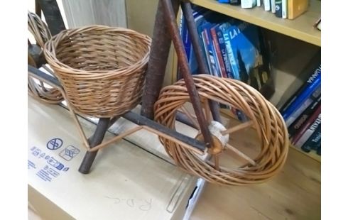 DECORATION VELO EN OSIER ET BOIS