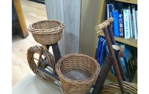 DECORATION VELO EN OSIER ET BOIS