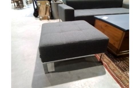 POUF GRIS PIED CHROME