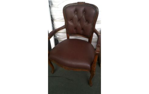 STUHL AST STIL LUDWIG XV BRAUN KUNSTLEDER