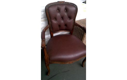 STUHL AST STIL LUDWIG XV BRAUN KUNSTLEDER