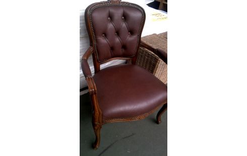 STUHL AST STIL LUDWIG XV BRAUN KUNSTLEDER