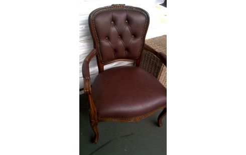 STUHL AST STIL LUDWIG XV BRAUN KUNSTLEDER