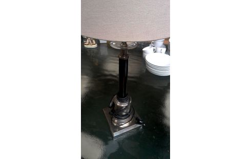 TAFELLAMP ZILVERKLEUR MESSING ZWART