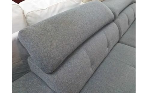 CANAPE TISSU GRIS AVEC 2 POUFS (QLQS TACHES)
