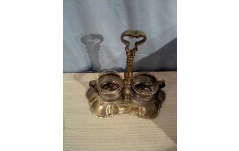MENAGE JUGENDSTIL METALL GLAS VINTAGE