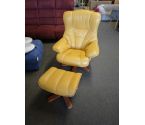 FAUTEUIL CUIR MOUTARDE