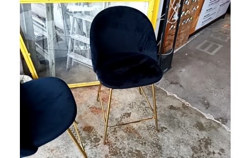 TABOURET DE BAR NOIR ET OR