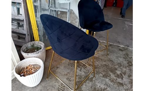 TABOURET DE BAR NOIR ET OR