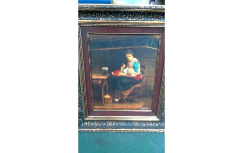 PEINTURE, , PANNEAU FEMME MET ENFANT