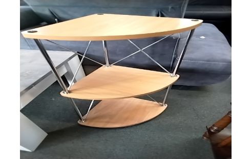 ETAGERE Angle 3 niveaux hetre metal