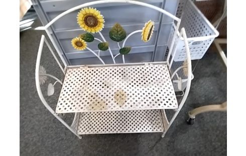 ETAGERE Pliante metal 2 niveaux tournesols