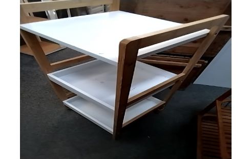 ETAGERE A poser blanche et beige