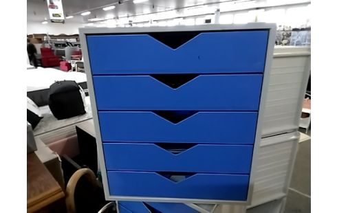 CASIER Rangement doc. 5 tiroirs gris bleu