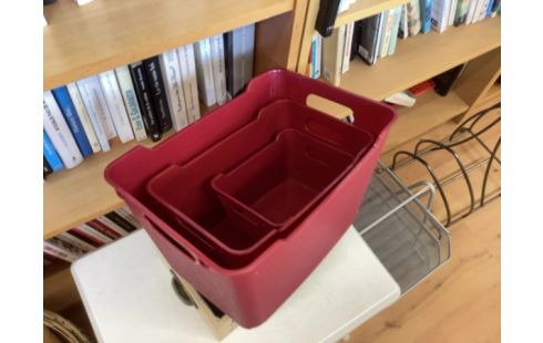 PANIER PLASTIQUE ROUGE LOT 3