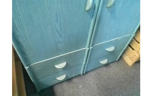 MEUBLE DE RANGEMENT VERT 2P 4T