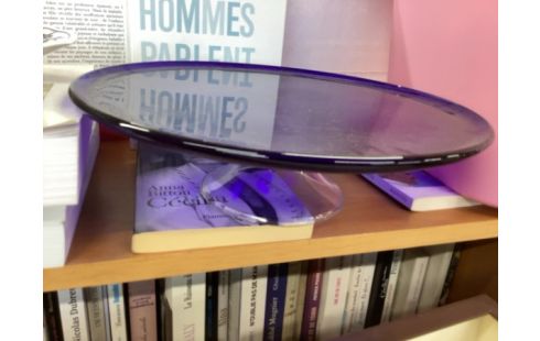 PRESENTOIR BLEU EN VERRE