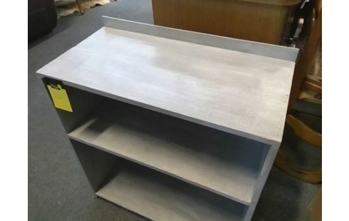 MEUBLE RANGEMENT 2 NIVEAUX GRIS