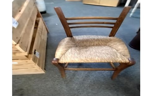 CHAISE BOIS Paille ancienne