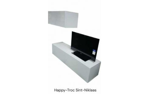 MEUBLE TELE BLANCHE A ABATTANTS MODELE L UNITE