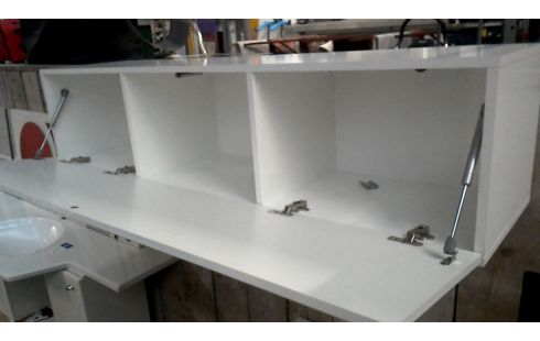 MEUBLE TELE BLANCHE A ABATTANTS MODELE L UNITE