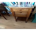 CHEVET 1 TIROIR 1 abattant ancien bois marbre