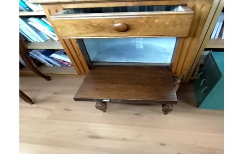 CHEVET 1 TIROIR 1 abattant ancien bois marbre