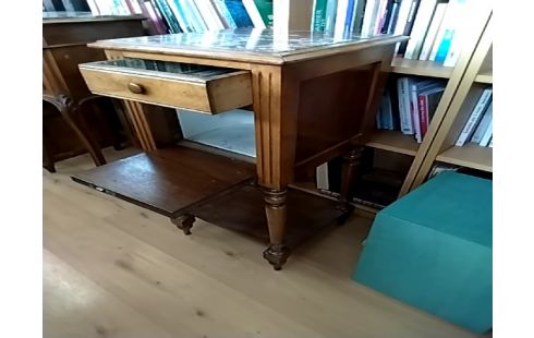 CHEVET 1 TIROIR 1 abattant ancien bois marbre