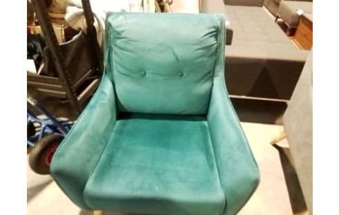 FAUTEUIL RELAX PIED BOIS VELOUR