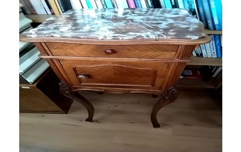 CHEVET 1 TIROIR Style lxv marbre bois